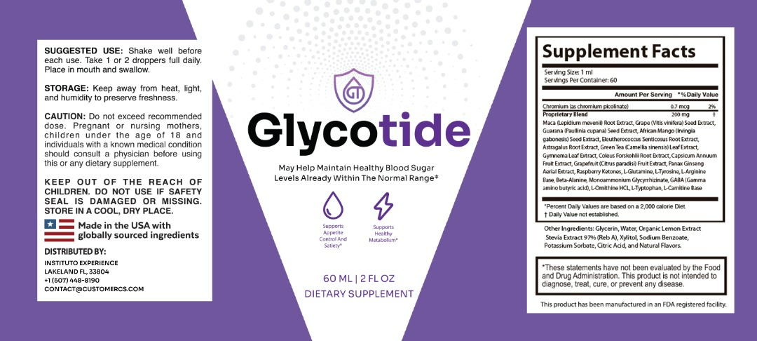 Glycotide Drops supplement facts label